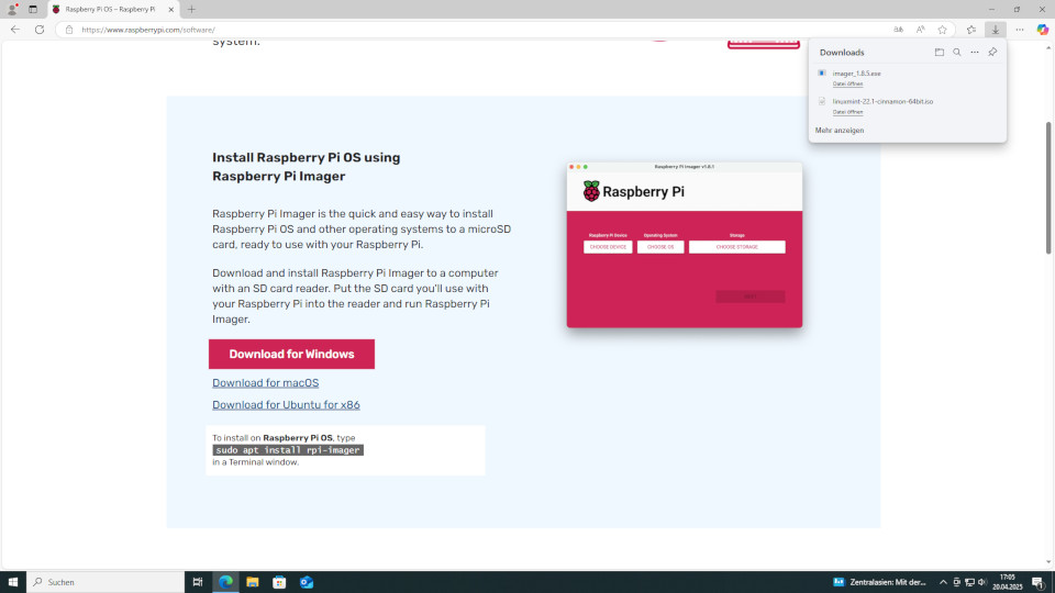Homepage Raspberry Pi Imager Download
