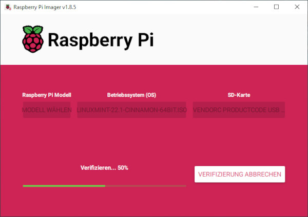 Raspberry Pi Imager Verifizieren