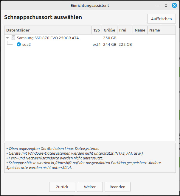 Linux Mint Systemschnappschüsse 2