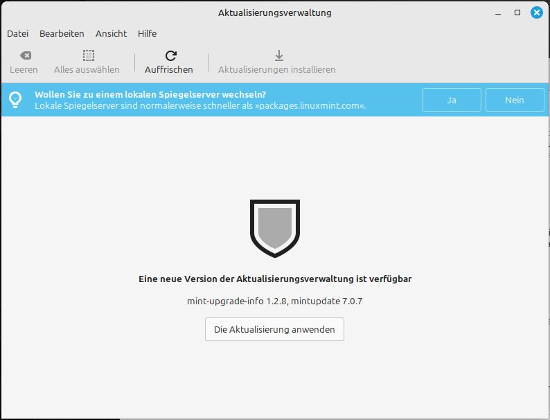 Linux Mint Aktualisierungsverwaltung 2