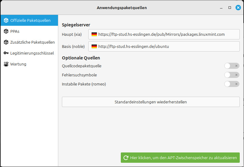 Linux Mint Aktualisierungsverwaltung 5