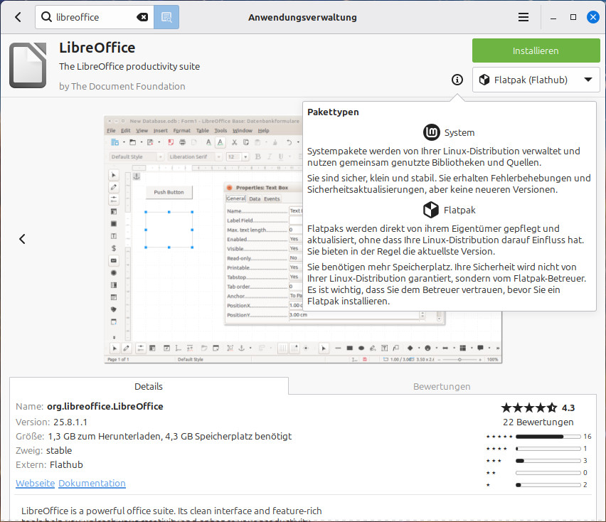 Linux Mint Anwendungsverwaltung